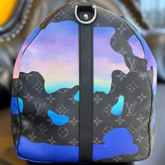 Louis Vuitton Monogram Eclipse Keepall Sunrise Bandouliere 55 Bag From The Summe - Picture 6 of 11